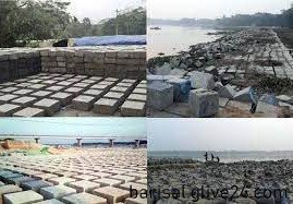 বরিশালে নদী তীর সংরক্ষণে নির্মাণ করা হচ্ছে বেড়িবাঁধ