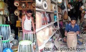 বরিশালে ব্যস্ত সময় পার করছেন ঢাক তৈরি কারিগররা